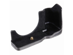 Estuche de piel sintética con ranura para batería y protección de medio cuerpo para cámara compatible con Canon EOS R8/RP
