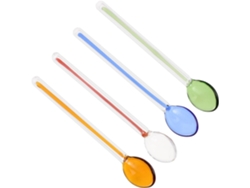 Cucharas De Café De Vidrio Reutilizables Y Resistentes Al Calor, Juego De 4