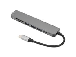 Hub Usb C 7 Em 1 Com Ethernet, Hdmi 4k 30hz, Usb 3.0, Leitor De Cartões E Carregamento Pd 67w De Alumínio