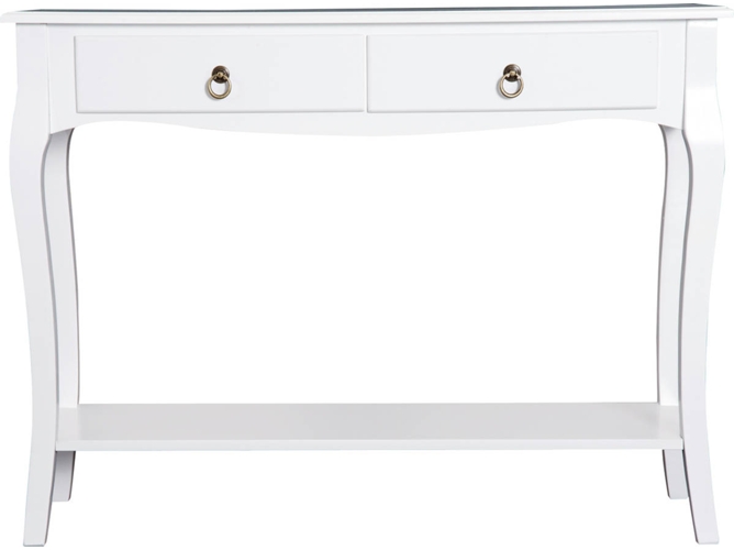 Consola Homcom 831182 blanco placa de mdf y madera pino 100 33 76 cm mesa aparador comedor mueble recibidor auxiliar cajones estante diseño 100x33x75cm
