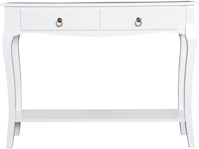 Consola Homcom 831182 blanco placa de mdf y madera pino 100 33 76 cm mesa aparador comedor mueble recibidor auxiliar cajones estante diseño 100x33x75cm