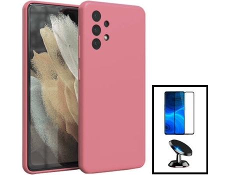Kit Carcasa + Protector de Pantalla + Soporte Samsung Galaxy A13 PHONECARE Rosa