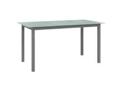 Mesa de jardín LOVELY HOME de aluminio y vidrio en color gris claro (150 x 90 x 74 cm)