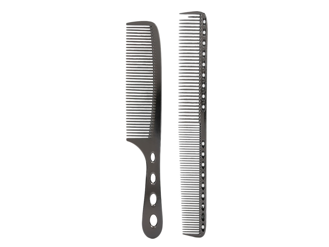 Peineta portátil antiestática de aluminio para estilismo y peluquería - Negra