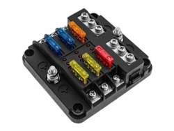 Caja De Fusibles De 6 Vías Y 12 V Con 16 Fusibles Y 6 Indicadores Led, Cubierta Protectora Para Coche, Barco O Camión.