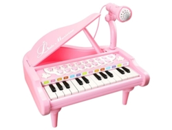 Piano Infantil Con 24 Teclas Y Micrófono, Juguete Musical Para Niños A Partir De 1 Año, Regalo De Cumpleaños Rosa.