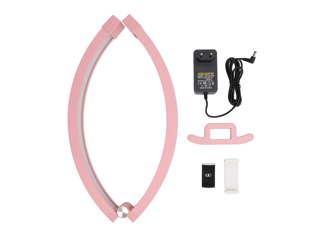 Luz Media Luna 22 Pulgadas 20w 1500lm 3200-5600k Lámpara De Escritorio Plegable Con Clip Para Uñas Y Belleza