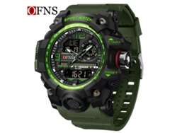 Reloj Deportivo Multifuncional, Moderno Y Elegante Para Hombre (negro Y Verde) Con Acabado Luminoso.