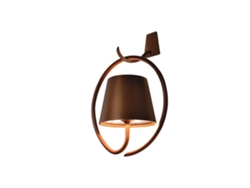 Lámpara de Pared Poldina Corten LED Recargable y Regulable con Gancho ZAFFERANO