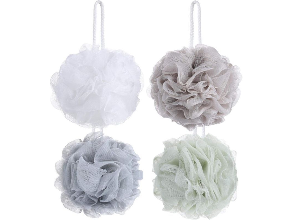 4 Esponjas De Baño De Malla - Esponja De Ducha Exfoliante Corporal De Lufa, Esponja De Ducha De Calidad