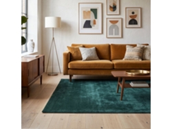 Rugura - Alfombra Lavable Y Antideslizante De Salón O Habitación, Lisa, De Pelo Corto, Suave, 80x150cm, Verde