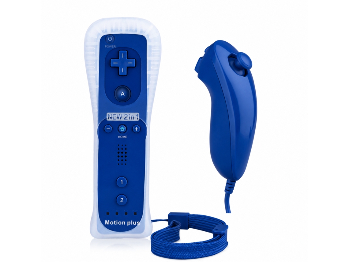 Kit Mandos No Originales No Marcados Azules Compatibles Wii Motion Plus Ideal Para Uno O Dos Jugadores