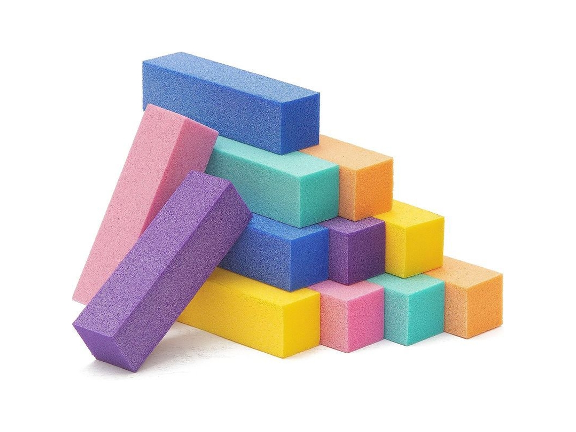 Juego de herramientas de manicura 2026: Bloque de tofu con pulidor de cuatro caras, 12 piezas, multicolor.