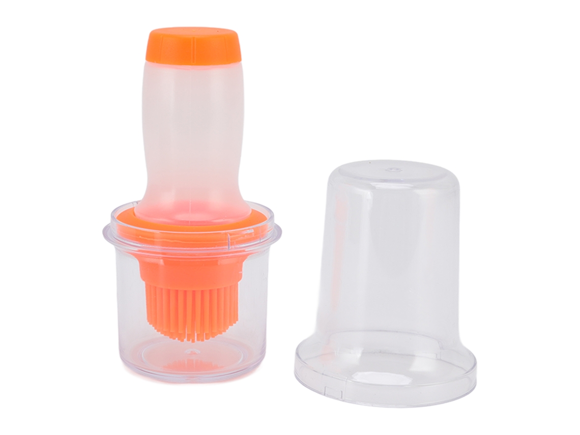 Dispensador de aceite de silicona de 60 ml para cocinar, color naranja