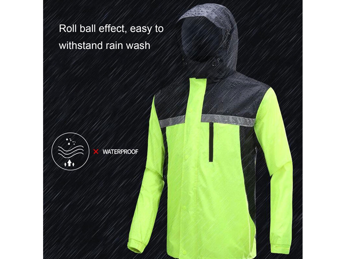 Traje Impermeable Para La Lluvia Con Bloques De Color Para Senderismo, Ciclismo Y Acampada Al Aire Libre.