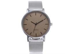 Reloj De Cuarzo Unisex Para Parejas Vansvar Con Correa De Malla Ultra Delgada (café Claro)