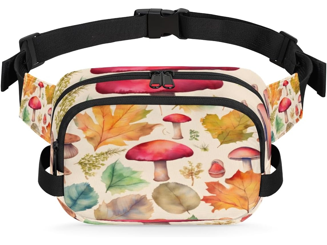 Riñonera Estampado Setas Manzanas Hojas Arce Para Mujeres Hombres Niñas Niños Riñonera Correr Practicar Dep