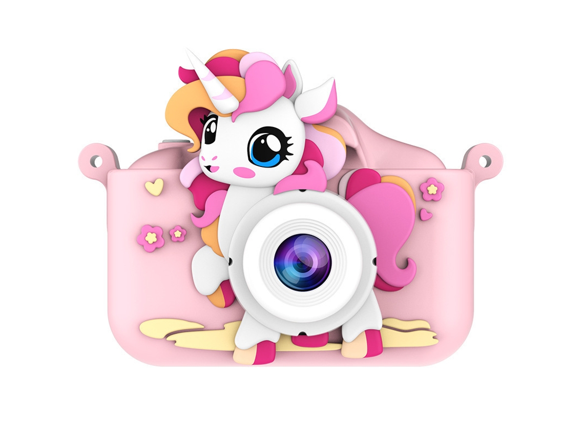 Cámara para niños Gertiz Cute Pony, 1080p HD, cámara dual rosa