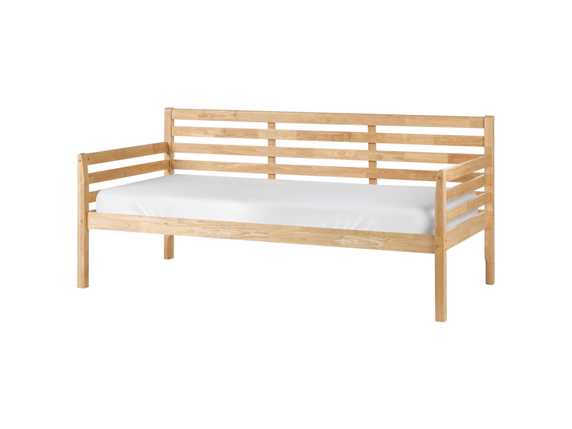 Sofá Em Madeira Maciça Beliani Theza De Madeira De Seringueira Natural 90x200