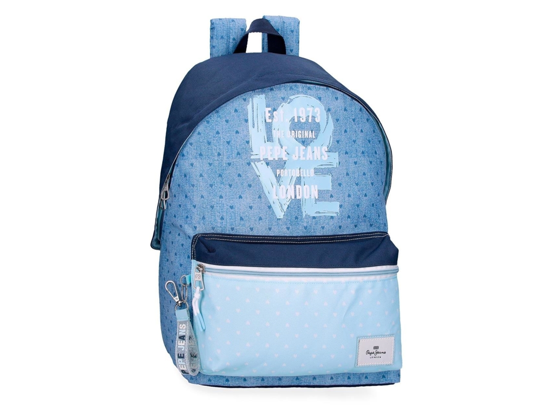 Pepe Jeans Mochila Escolar Adaptable Noni Denim Poliéster Azul Claro