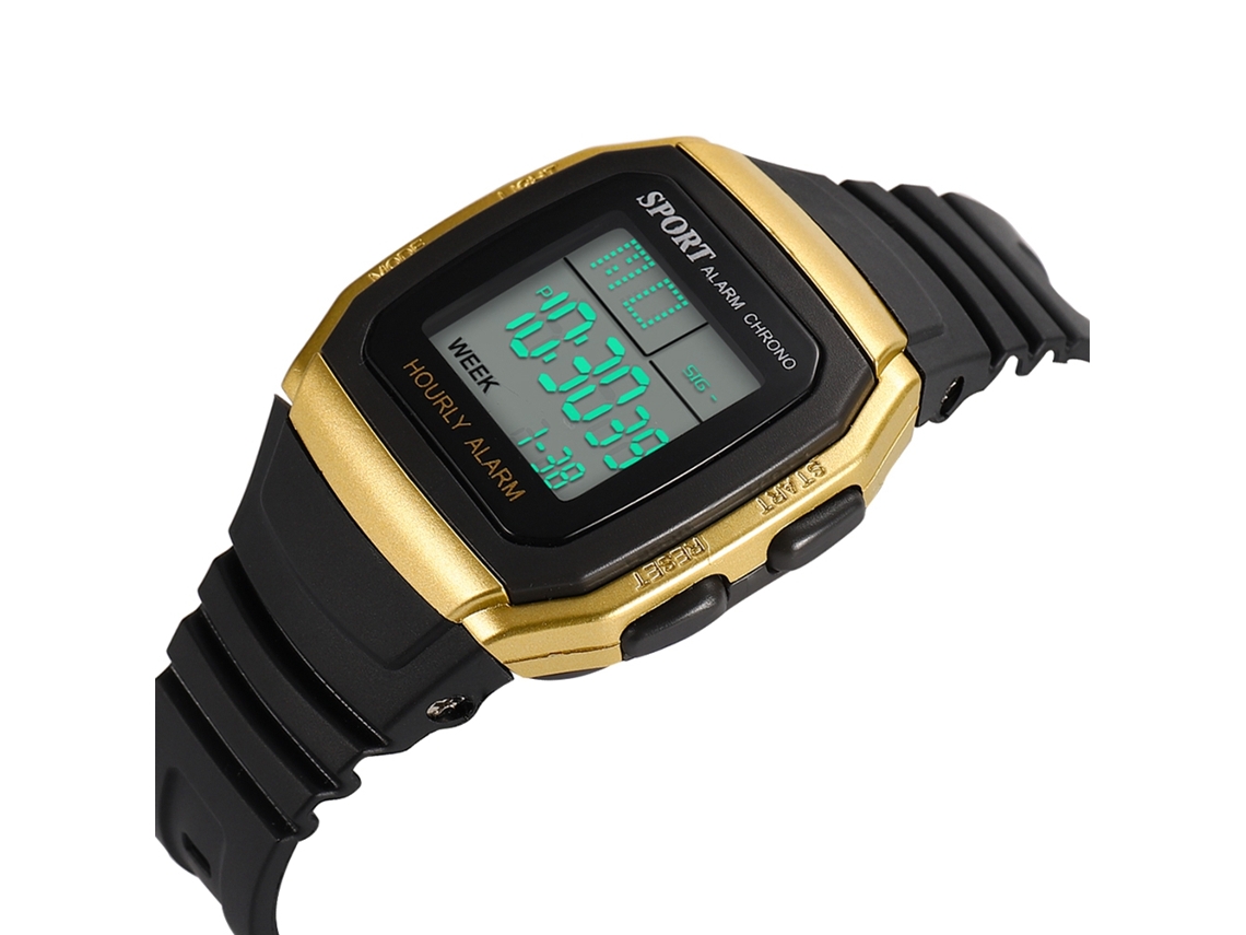 Reloj Electrónico Digital Infantil Con Correa De Pvc, Reloj De Moda Dorado Para Niños.