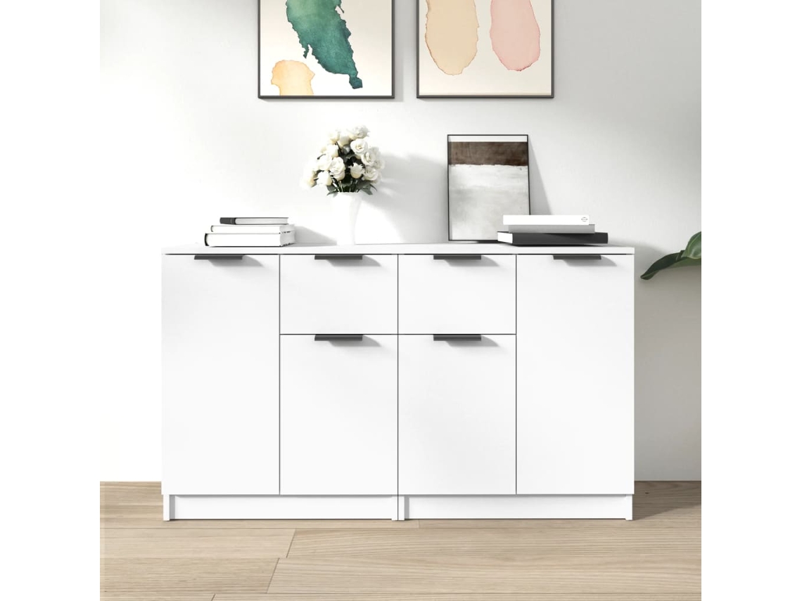 Lovely Home Aparador 2 Pzs 60X30X70 Cm Derivados de Madera Blanco