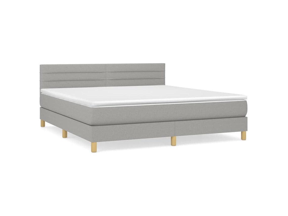 Maison Exclusive - Cama Box Spring Con Colchón Tela Gris Claro 160x200 Cm