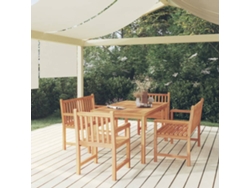 Juego de comedor de jardín de 5 piezas en madera maciza de teca DKD Home Decor