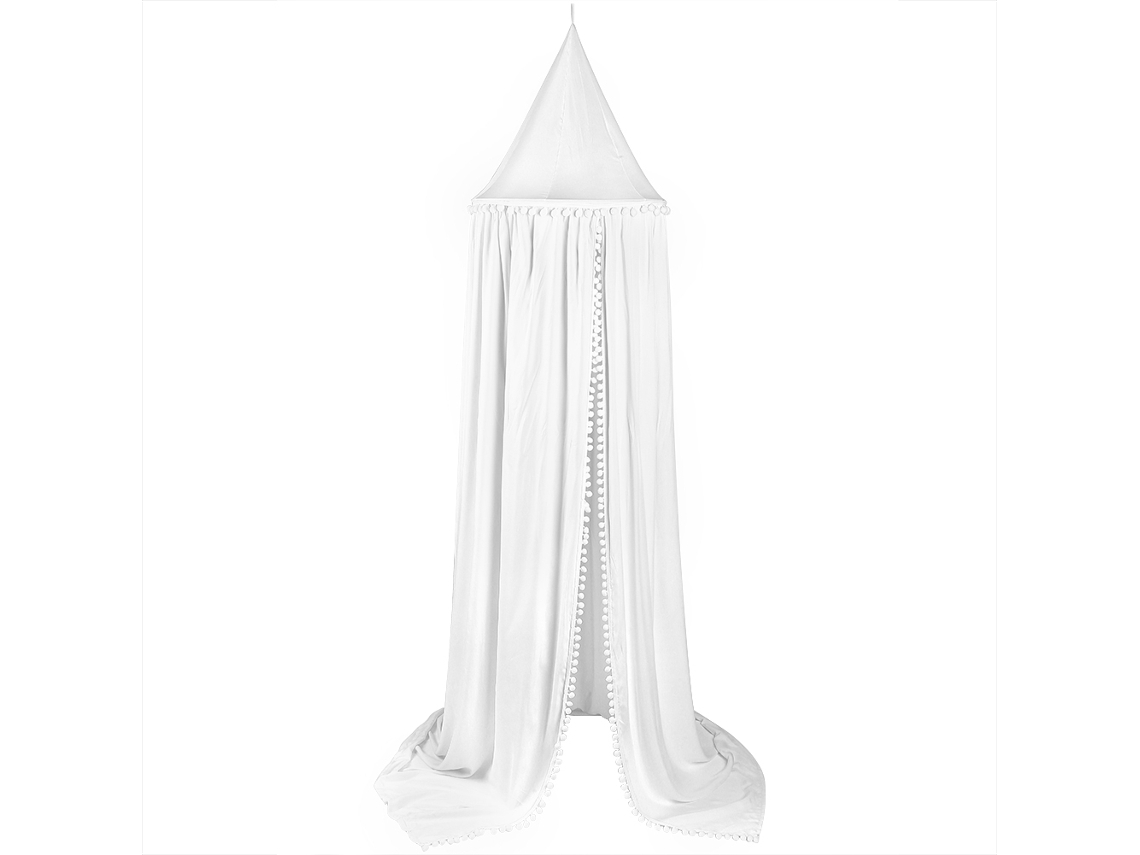 Dosel Redondo Para Cama De Bebé Y Niños Con Cortina De Mosquitera, Decoración Blanca.