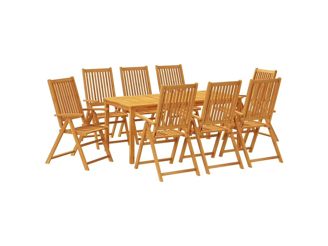 Maison Exclusive - Juego De Comedor De Jardín 9 Piezas 180x90x75 Cm Madera Maciza De Acacia