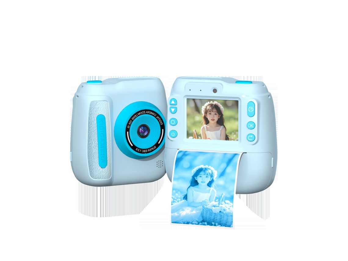 Cámara Polaroid para niños, cámara dual, mini cámara para impresión en azul