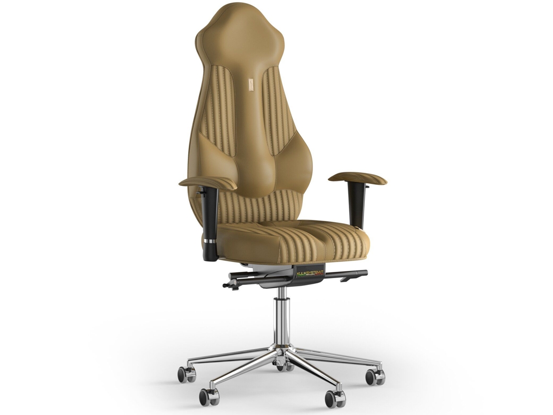 Silla de Oficina KULIK Costura Imperial PU Cuero (Bege -130x50x50cm)