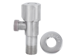 Válvula de cierre angular de acero inoxidable G1/2 con rodillo para cocina y baño, accesorios plateados