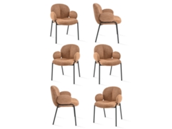 Sillas De Comedor Goeurvant 1235(pack De 6, Naranja, Chenilla)