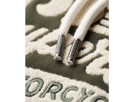 Sudadera con Capucha de Hombre SUPERDRY Motivo Bordado Worker Verde (S)