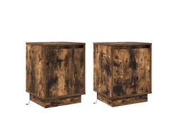 Maison Exclusive - Armario De Noche Con 2 Pcs Roble Ahumado 39 X 34.5 X 50 Cm