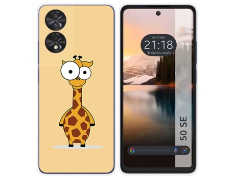 Funda Diseño Jirafa para Tcl 50 Se TUMUNDOSMARTPHONE Multicolor