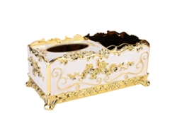 Caja De Papel Higiénico De Acrílico Con Detalles En Oro Rosa Y Blanco Para El Hogar, Hotel O Cafetería.