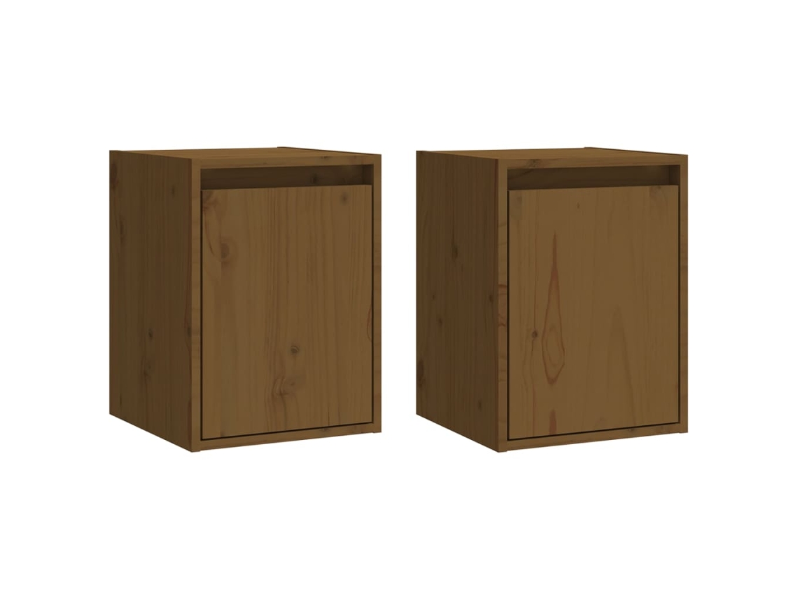Conjunto de 2 armarios de pared MAISON EXCLUSIVE en pino macizo, color marrón miel (30 x 30 x 40 cm)