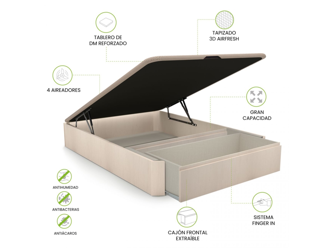 Canapé con cajón frontal 135-150 cm Luxury Max 3D 135x190 cm