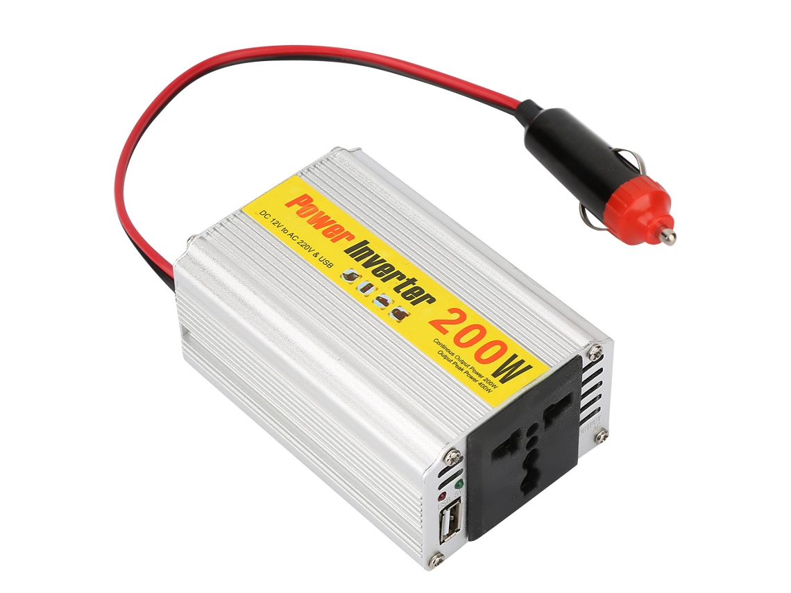 Convertidor De Dc A Ac Inversor De Potencia De Onda Senoidal 200w Con Usb Dc12v(11-14v) A Ac220v