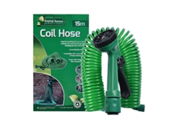 Manguera Espiral Extensible De 15m Con Pistola Y 7 Modos De Chorro, Para Uso En Jardines