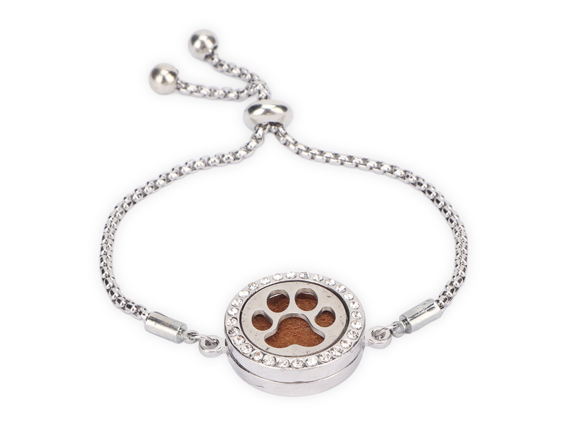 Pulsera difusora de aceites esenciales de acero inoxidable para mujer, ajustable con imán, ideal como regalo.