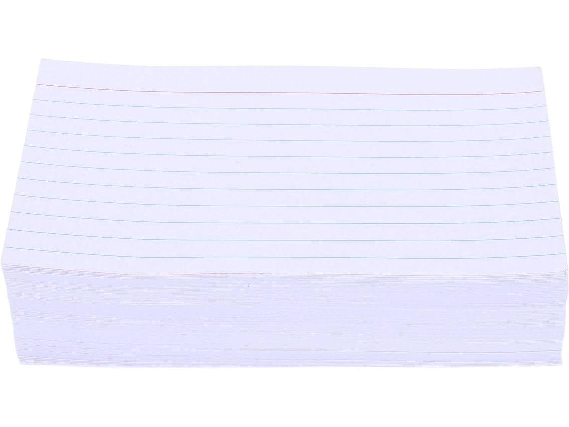 5 x 7,5 cm para estudiar y preparar presentaciones, 400 fichas rayadas: 12 horizontales