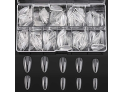 500 puntas de uñas acrílicas, tamaño mediano, con caja de manicura NEVEANCE
