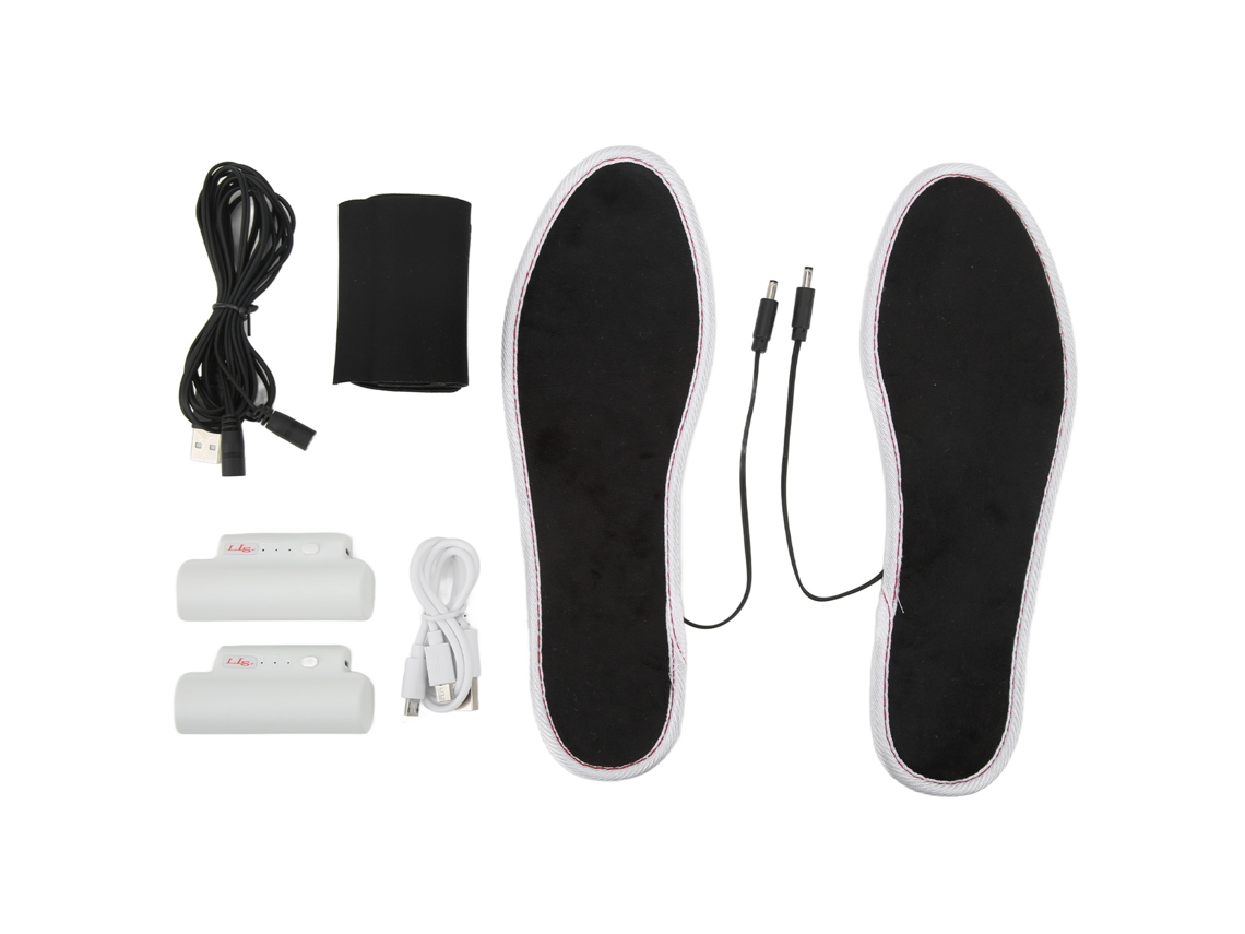 Rebe-plantillas De Calzado Eléctricas Calefactadas 2 Piezas 3 Niveles Ajuste Temperatura Usb Transpirable Para Botas Negro Talla 39‑40