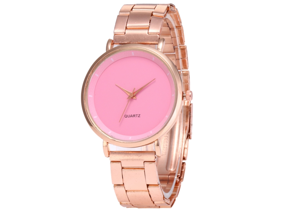 Reloj De Pulsera Analógico De Cuarzo Para Mujer Con Brazalete De Acero Rosa - Regalo Clásico