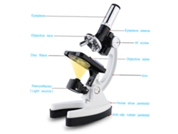 Microscópio metal 100x 1200x kit acessórios para crianças estudantes laboratório científico S/MARCA