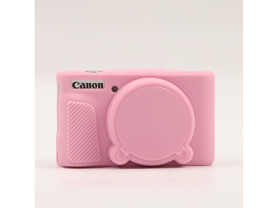 Funda de silicona para cámara Canon PowerShot SX740/SX730 HS con tapa de lente extraíble, rosa GERTIZ