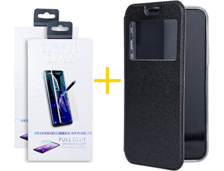 Carcasa + 2 Protectores de Pantalla para Samsung Galaxy S22 5G SKYHE Negro